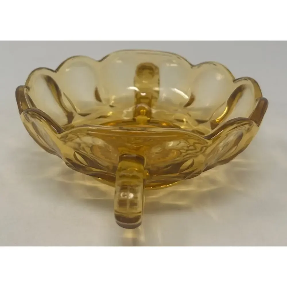 Anchor‎ Hocking Vintage Amber Glass Two Handled Bowl 7